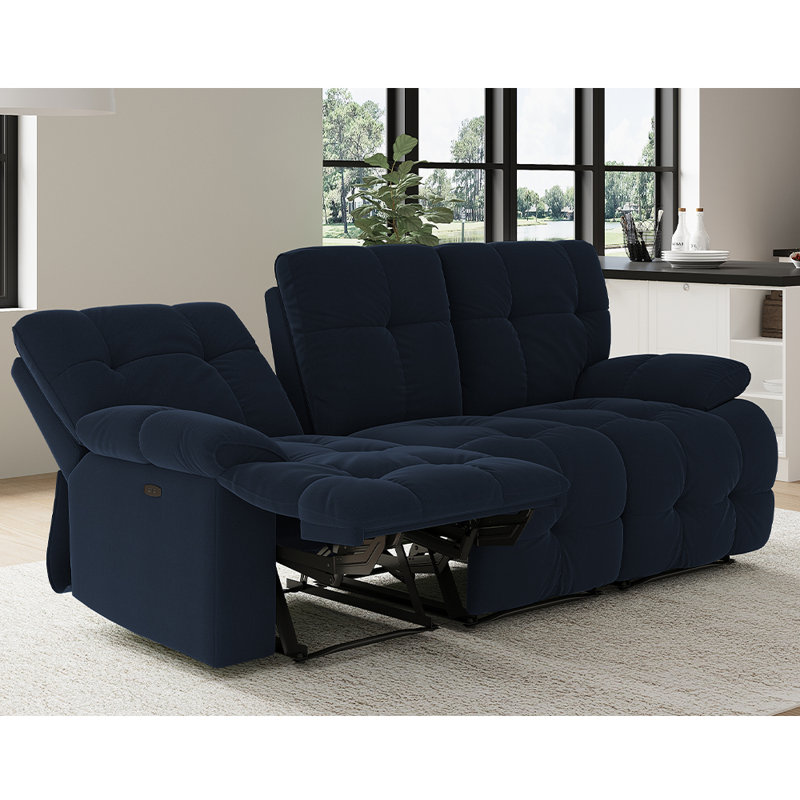 Rymann 3 Seater Electric Reclining Sofa, Blue