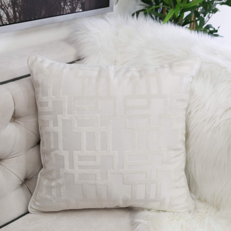  Square Pillow Cover and Insert, Ivory