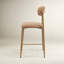 Tabouret de bar rembourré, hauteur du comptoir, avec structure en métal imitation bois et repose-pieds (lot de 1)-891409096-891409100
