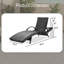Ensemble de 2 chaises longues inclinables en osier avec table coulissante et dossier réglable à 5 niveaux pour l'extérieur-1621379205