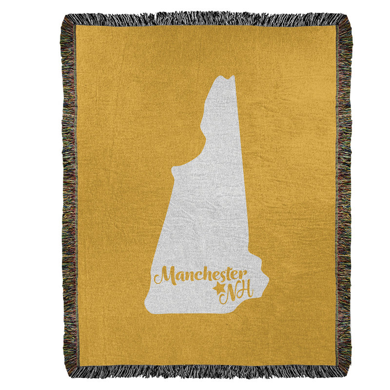 Jeté en coton tissé new hampshire manchester, l 60 po x L 80 po, Jaune