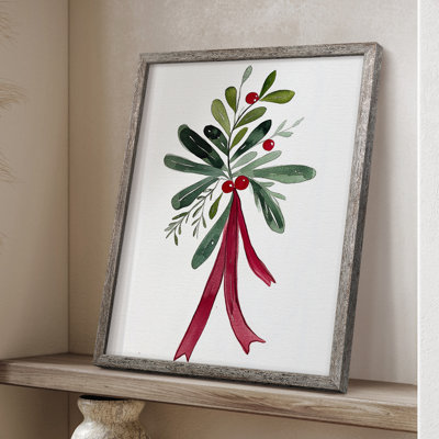 «Christmas Holiday Art Cxxiv», reproduction d'art encadrée - bois massif