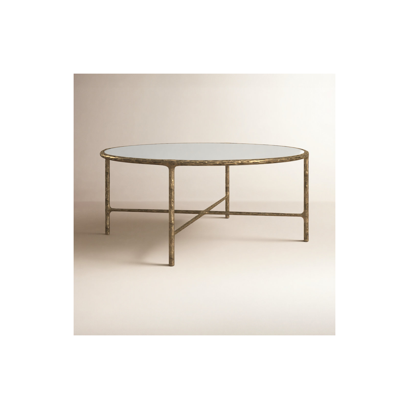 Evelynn 4 Legs Coffee Table, Brass, Marble, White Marble