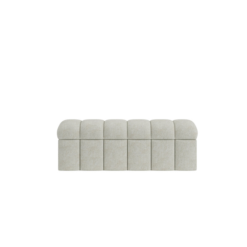 Upholstered Storage Bench, Gray