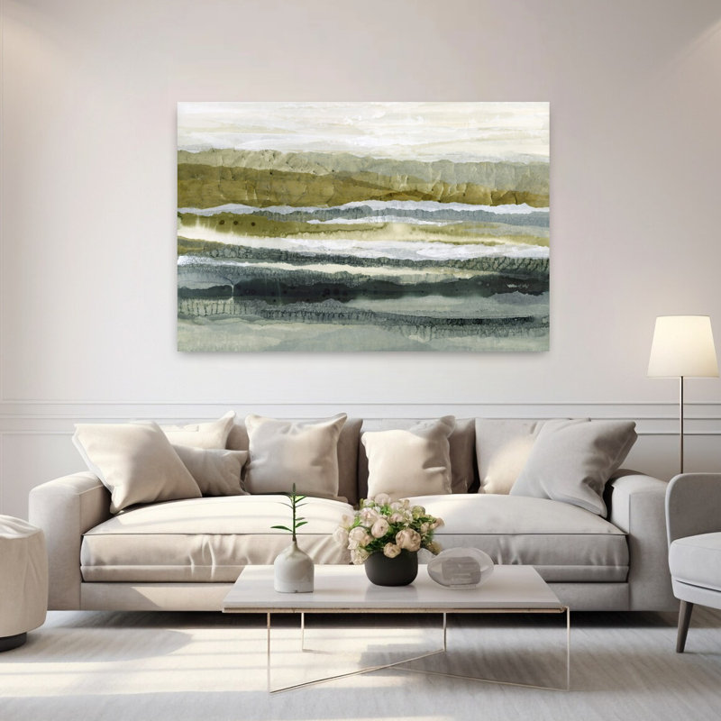 Art contemporain contemporain, paysage abstrait moderne, H 40 po x l 60 po