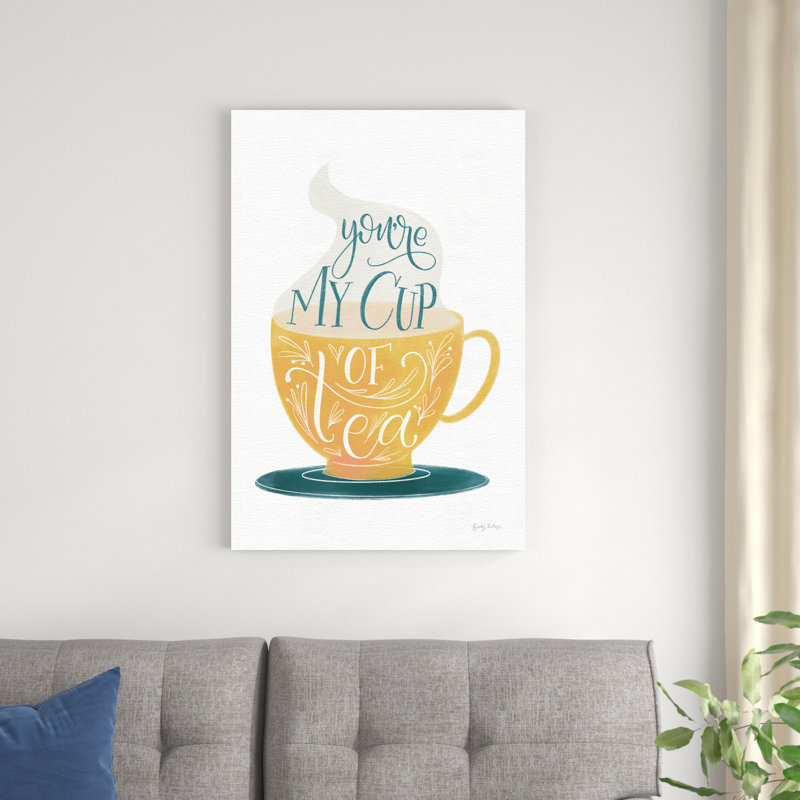 «My Cup Of Tea» par Becky Thorns - art textuel sur toile tendue, H 36 po x l 24 po x P 1,25 po