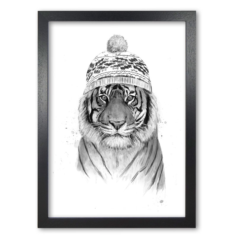 Siberian Tiger by Mercedes Lopes Charro - Single Picture Frame Rectangle Print, 42 cm H x 29.7 cm W x 5 cm D, Black Grain