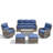 6-Piece Outdoor Wicker Patio Conversation Set With Swivel Chairs And Coffee Table-934973828-934973829