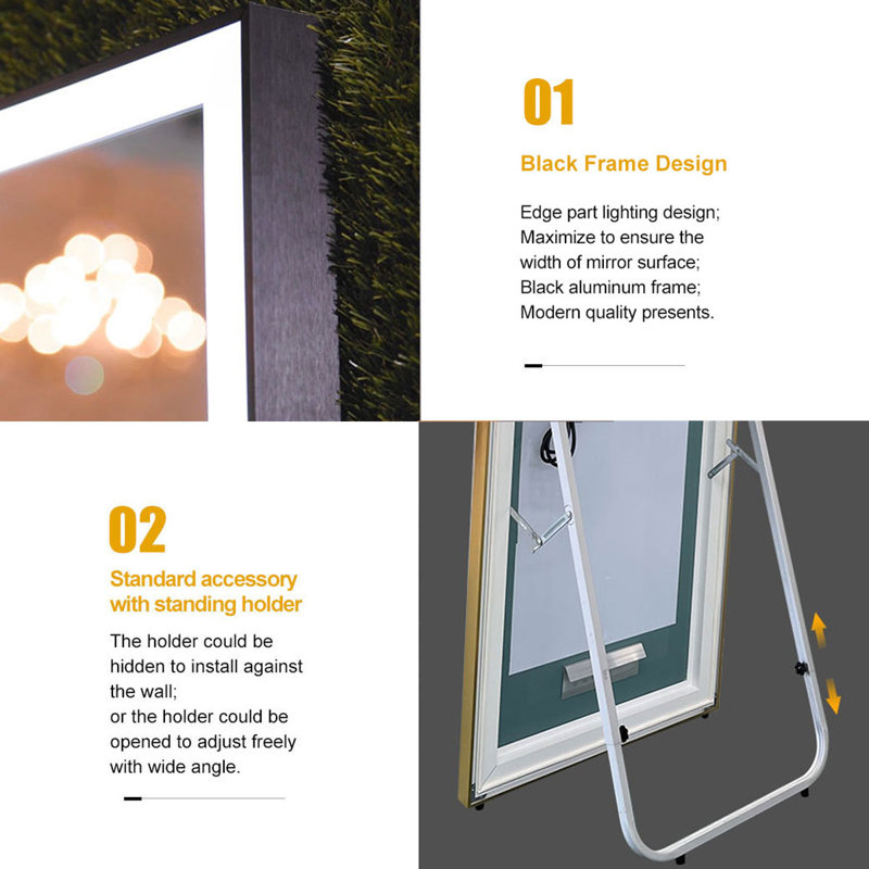 Cadense Metal Rectangle Wall Mirror, 28" x 70"