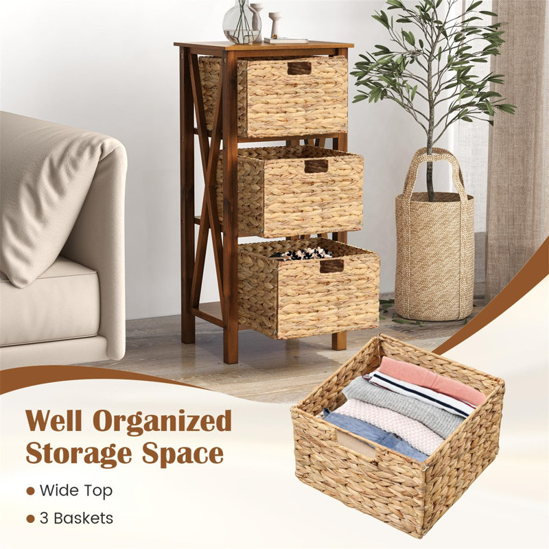 Blodwyn Metal Bedside Table, Brown