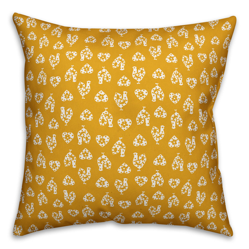 Coussin Rooster, 16 po x 1 po, Jaune, Intérieur