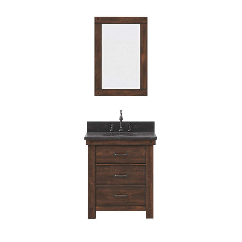 Jessen 30'' W Single Vanity, Carrara White, Rostic Sienna