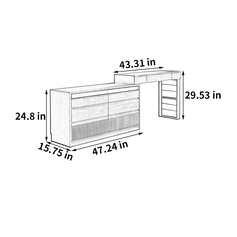 Multi-functional retractable makeup vanity table