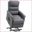 Fauteuil inclinable Power Lift avec massage par vibration, télécommande et amp; Poches latérales | Gris | Tissu revêtu de tissu d'ameublement-1122320723
