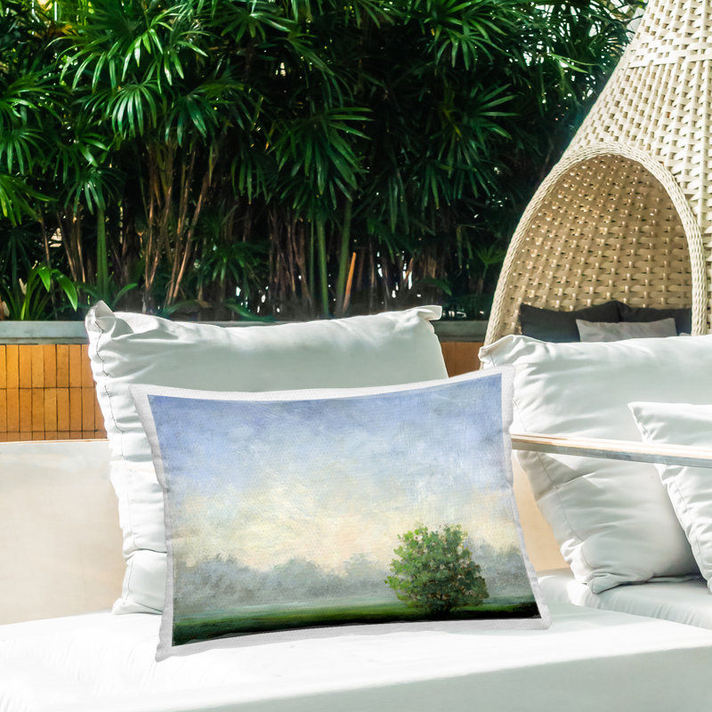 Coussin d'extérieur imprimé Serene Morning in Countryside Design par Ashley Davis