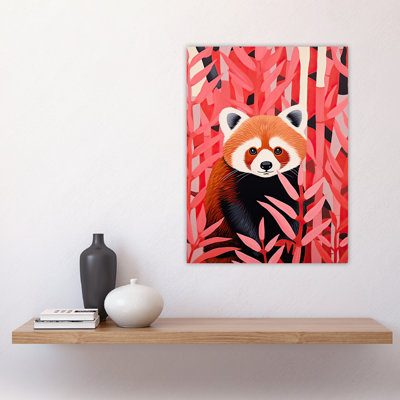 Wall Art Print Red Panda in Bamboo Forest Oil Painting Poster Picture