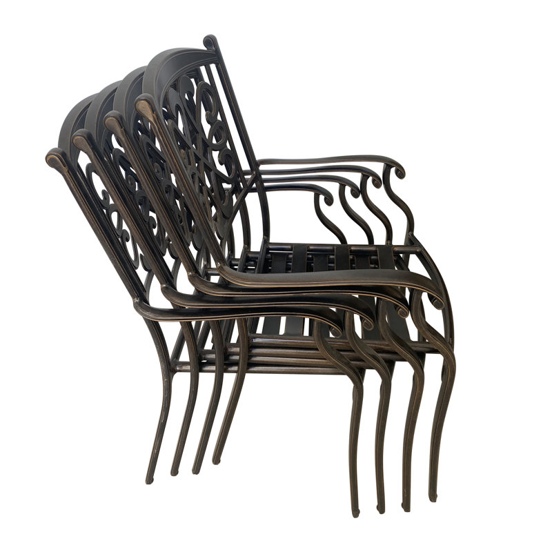 Chaise de patio empilable avec coussin, Beige