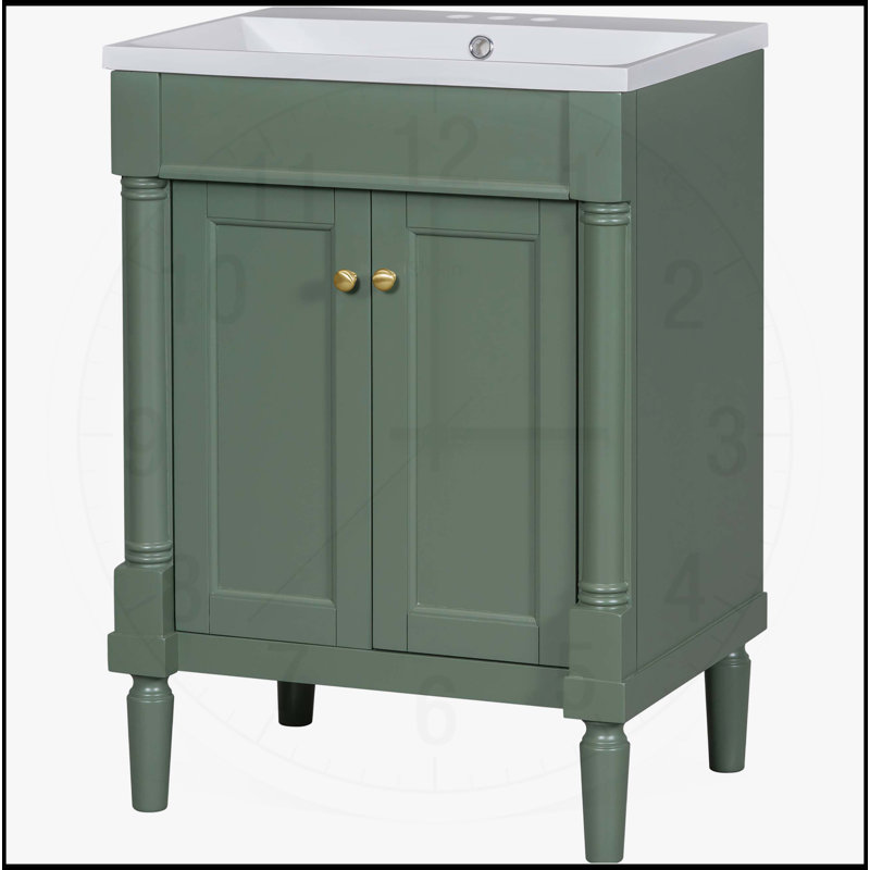 Meuble-lavabo 24 po avec lavabo supérieur, Vert