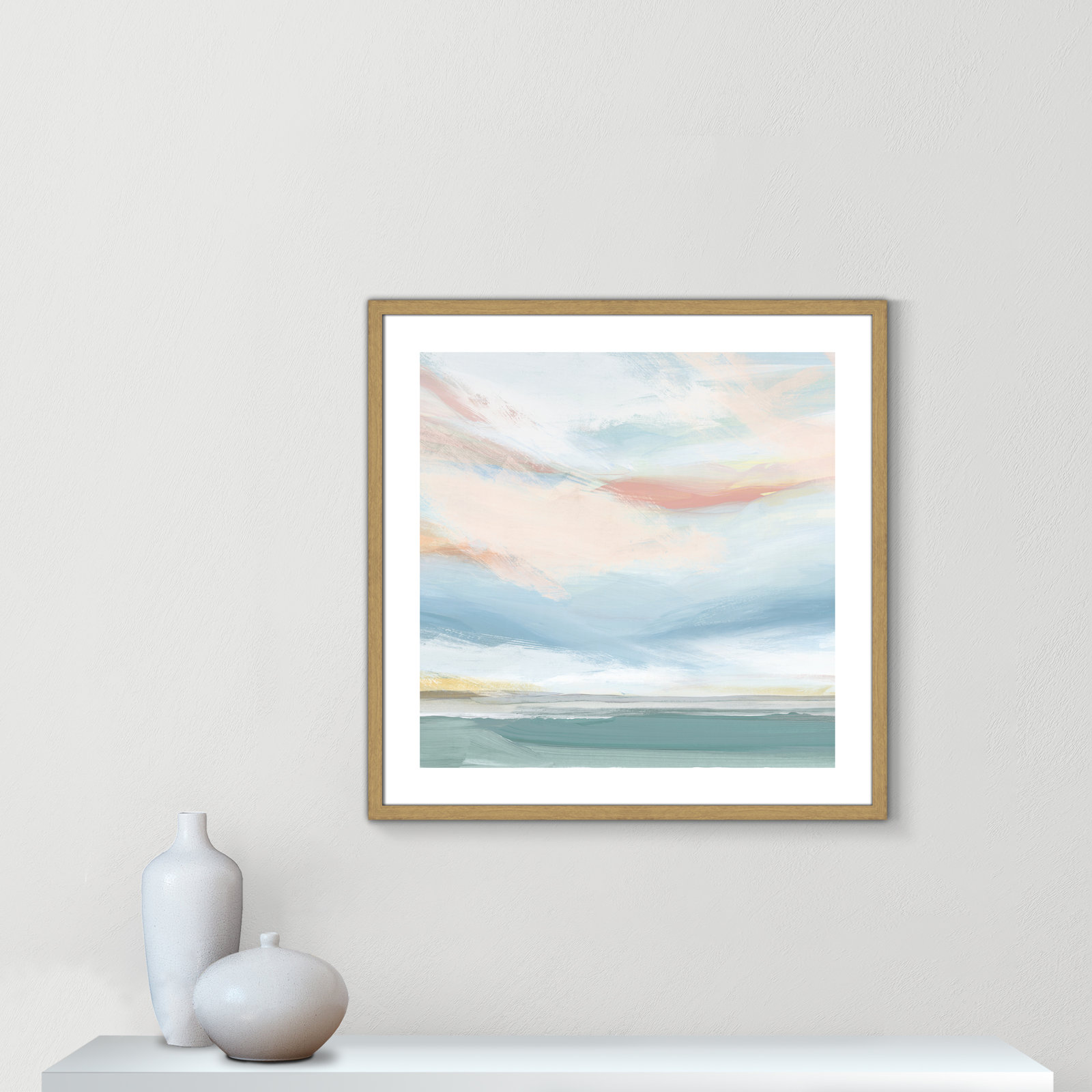 Delphi "Sweetness I" Painting by Isabelle Z, 28.75" H x 28.75" W x 0.88" D, Beige Wood Framed Paper