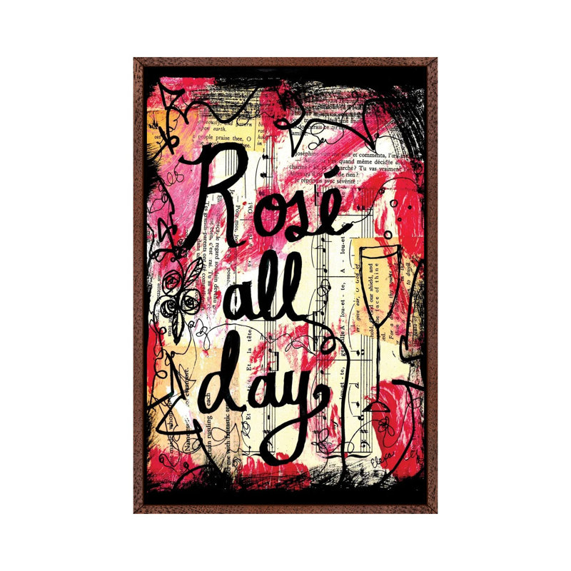 Rose All Day by Elexa Bancroft - Print on Canvas, Classic Brown Wood Framed, 66.04 cm H x 45.72 cm W