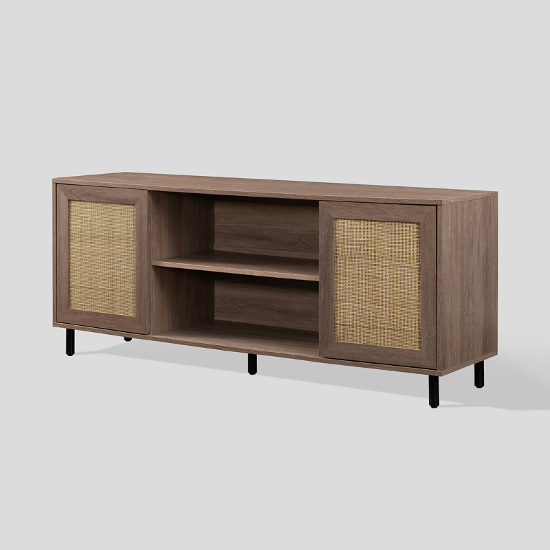 Gologan Unfinished TV Stand for TVs up to 60", Brown/Black