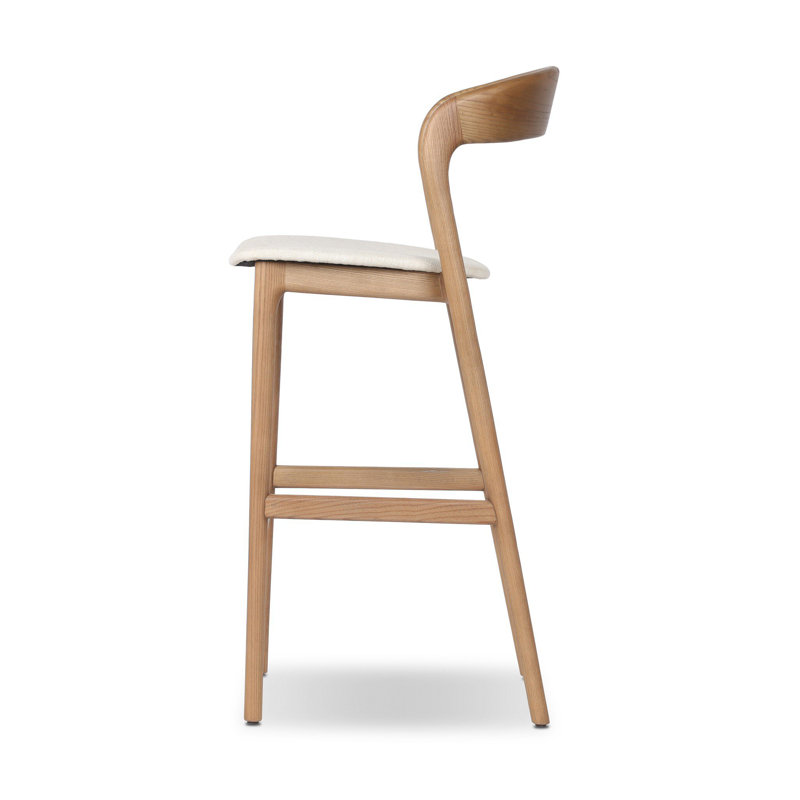 Amare Stool, Counter Stool (26.5" Seat Height), Alcala Cream Polyester Blend/Amber Ash