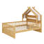 Lit en forme de maison avec tablette de tête de lit, structure en bois-68548554