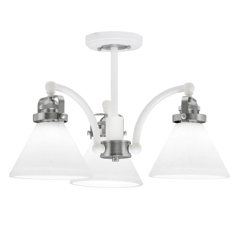 Plafonnier semi-encastré 3 lumières Easton, Noir mat / laiton