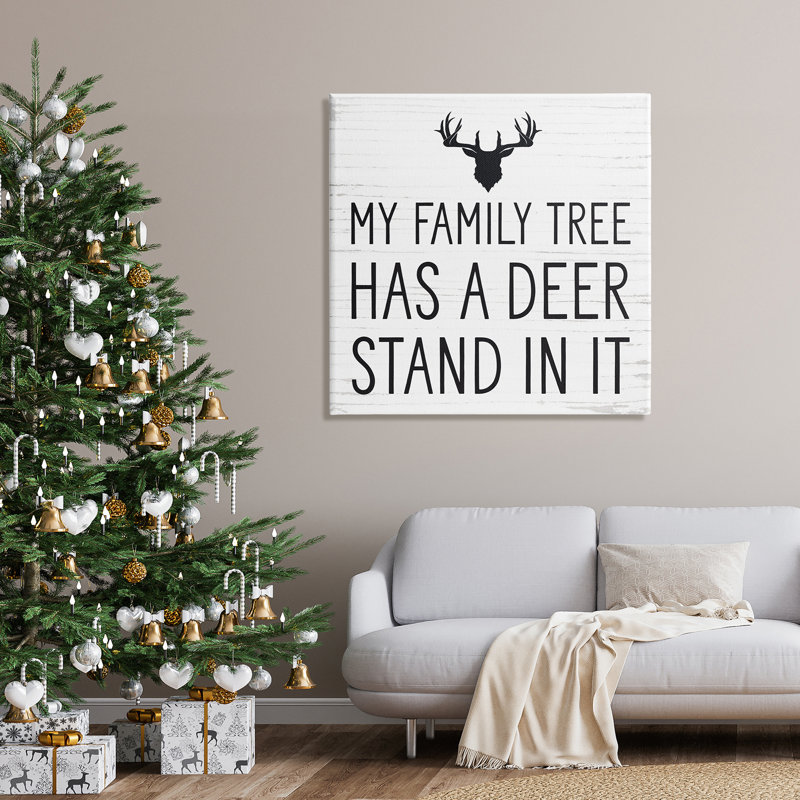 «Witty Deer», citation de bois rustique Lodge, Toile tendue, H 36 po x l 36 po x P 1,5 po