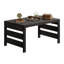 Table basse d'extérieur Barton - Petite table d'extérieur de 94 cm (37 po) en bois d'eucalyptus résistant aux intempéries avec plateau à lattes - Mobilier d'extérieur moderne pour patio, véranda, terrasse ou bord de piscine (Noir)-647642623