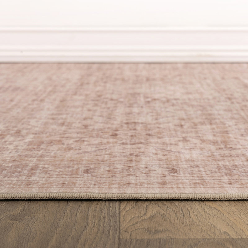 Tapis beige antidérapant traditionnel, Beige, 9 pi x 12 pi