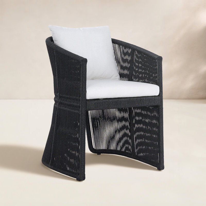 MONDIRA Outdoor Dining Armchair, Faux Black Hyacinth