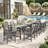  6 - Person Rectangular Outdoor Dining Set with 6 Chairs, Hdpe Patio Dining Table Sets-490777859
