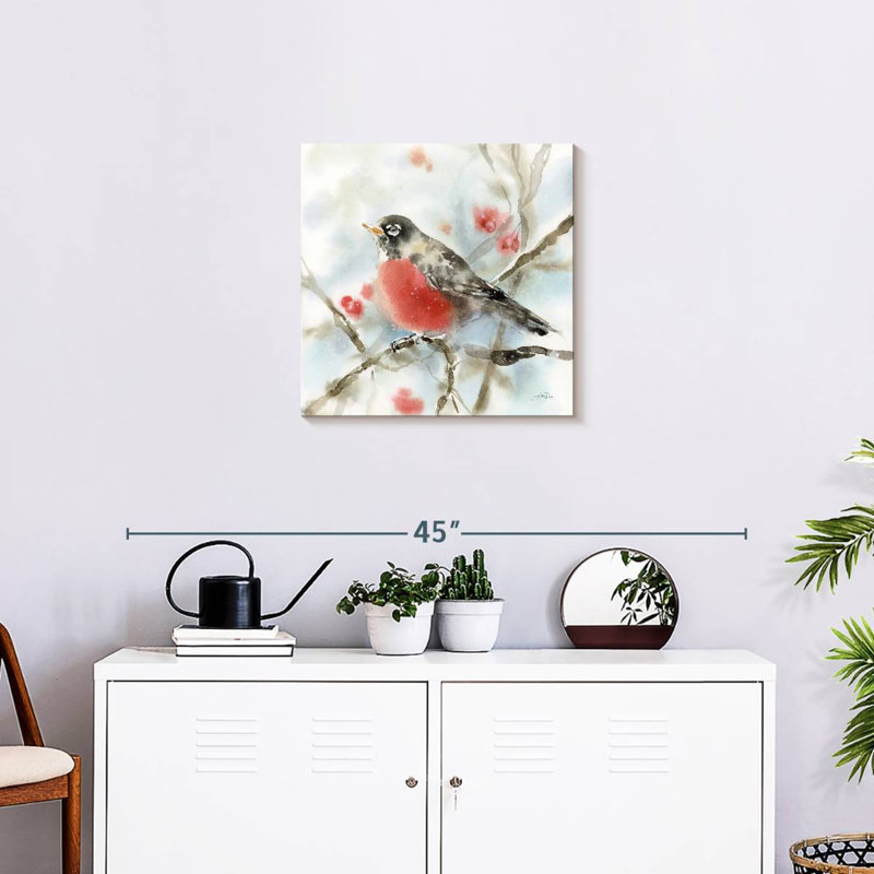 Brampt Perched Winter Robin, 20" H x 20" W