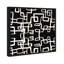 Motif géométrique noir, lignes et carrés modernes - impression sur toile-71090064-71090065