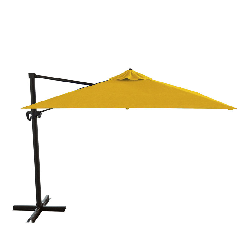 Parasol en porte-à-faux carré 8 pi 7 po Dayshia, Toile Sunbrella® jaune tournesol