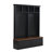 Farmhouse 4-in-1 Hall Tree With Wood Grain Bench, Mudroom Versatile Coat Rack With 2 Large Drawer, Entrance Organizer For Hallway, Living Room, Black, 55.9"w