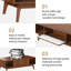 Modern Rectangular 100cm Four Leg Coffee Table with Storage-1370574659