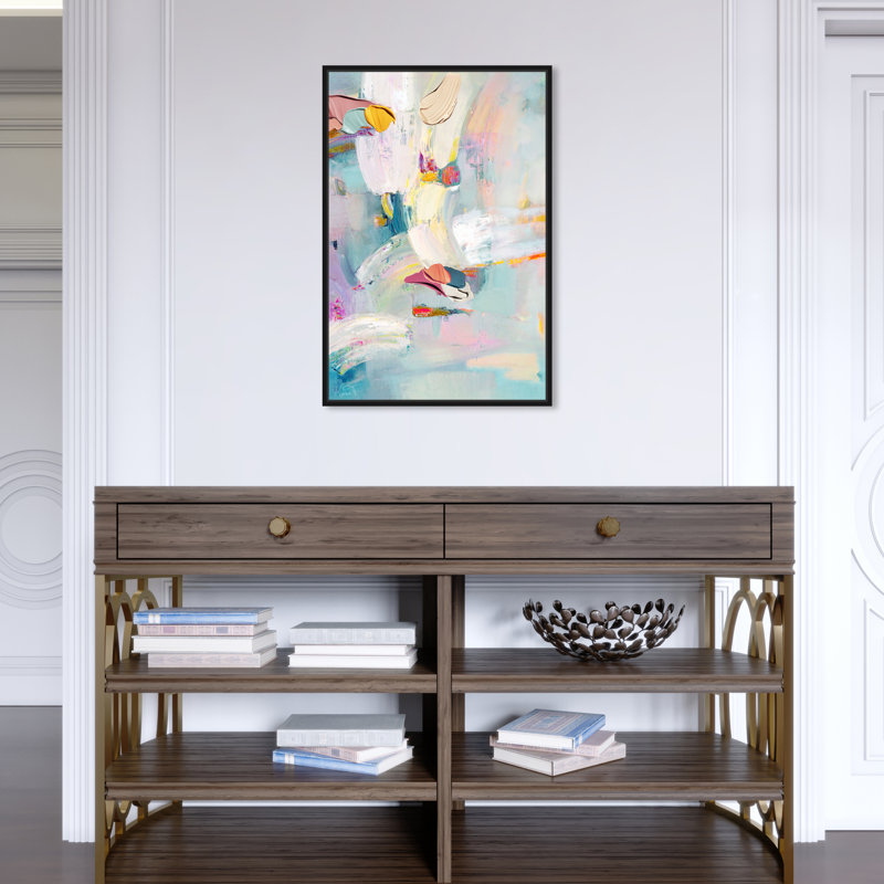 Sunny Chicago - Painting on Canvas, Black Framed Canvas, 24" H x 16" W x 1.5" D