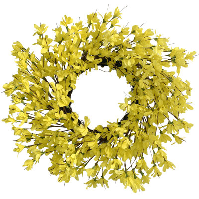 24" Handcrafted Forsythia Everyday Wreath