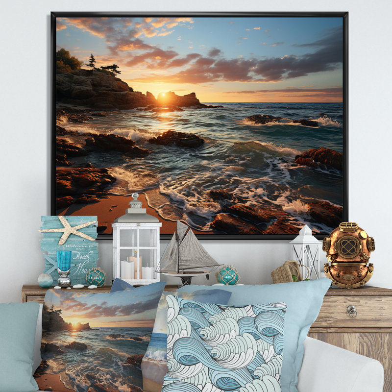 Golden Sands A hypnotisant sur toile, H 12 po x l 20 po, Cadre flottant noir