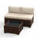 Ensemble de conversation modulaire en rotin 2 pièces avec table