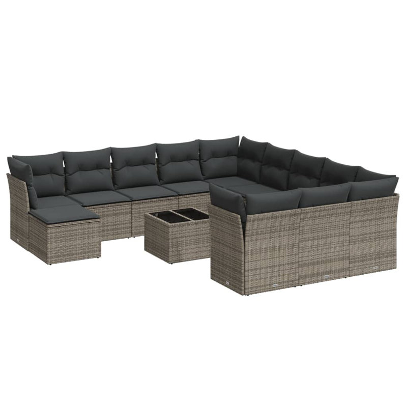 Vidaxl Garden Sofa Set Grey, Dark Grey