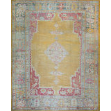 Antique Hand Knotted Wool Pile Large Size Tribal Medallion Turkish Oushak Rug
