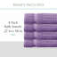 Ensemble de serviettes 4 pièces Willow - 100% coton peigné, qualité supérieure 630 g / m², mauve, ultra doux et très absorbant (4 serviettes de bain)-1833370052-1833370078