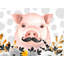 Little Disguised Pig - Black Framed Matted Print for Decor