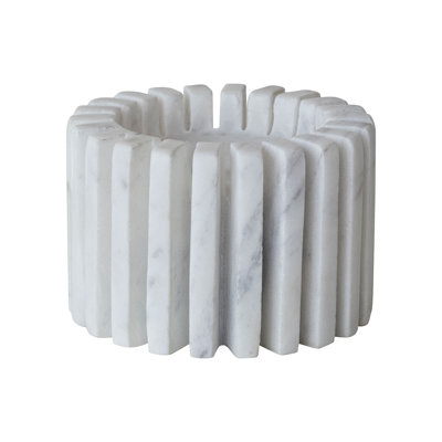 Marble Fluted 2-Sided Tealight/Taper Candle Holder