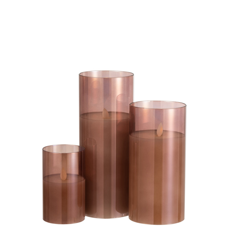 Glass Tabletop Tealight Holder, 25cm H x 10cm W x 10cm D, Brown