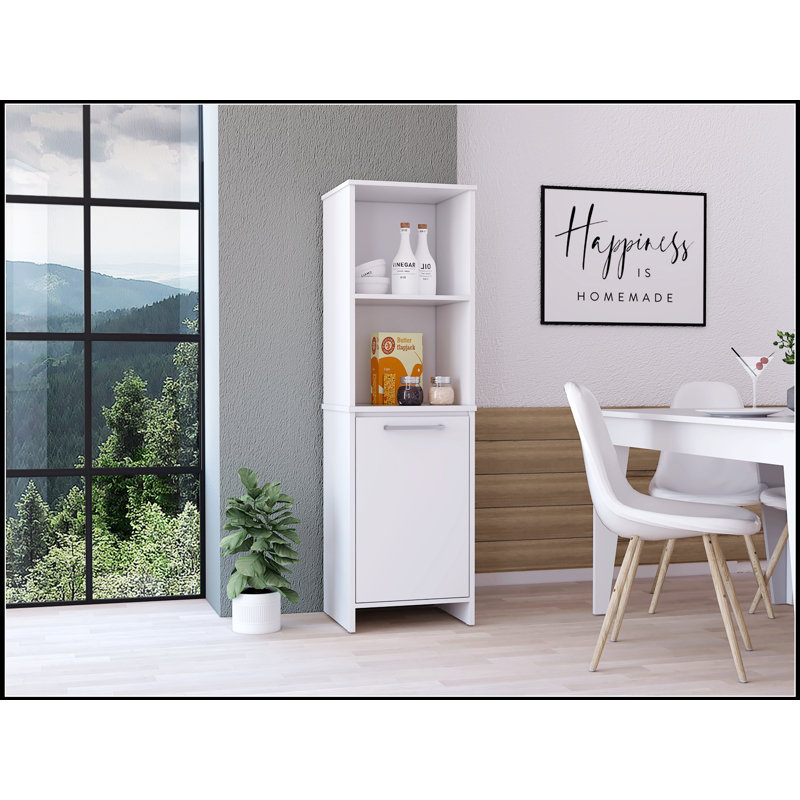 Armoire garde-manger Forester à 1 tablette avec tablettes ouvertes spacieuses, parfaite pour les cuisines modernes et les petits espaces.