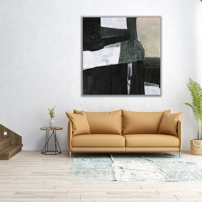 Deconstructed Ebony II Black and White - Canvas Print Wall Art, 24" H x 24" W